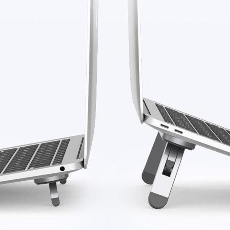 Foldable Laptop Riser Heat Dissipation Invisible Portable Aluminum Alloy Adjustable Laptop Stand For Desk Silver