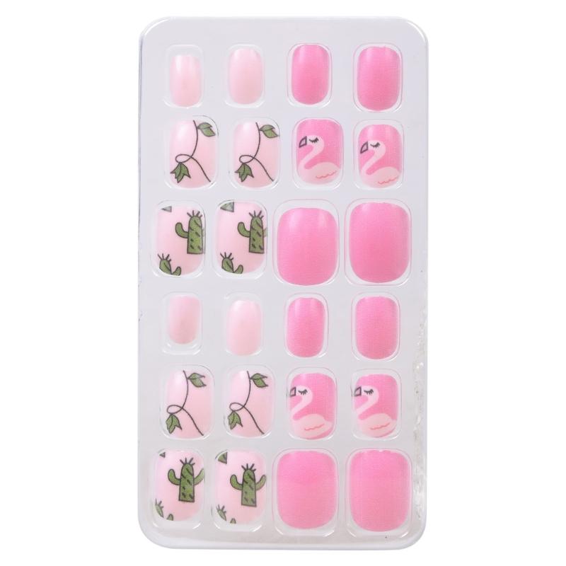 Накладные ногти Candy Nails для детей, розовые, короткие, квадратные, для самостоятельного наращивания, легко носятся, розовые.
