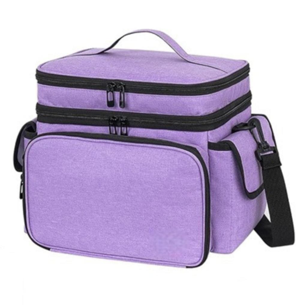 Sewing Organizer Bag with Shoulder Strap Transparent Pockets Tool