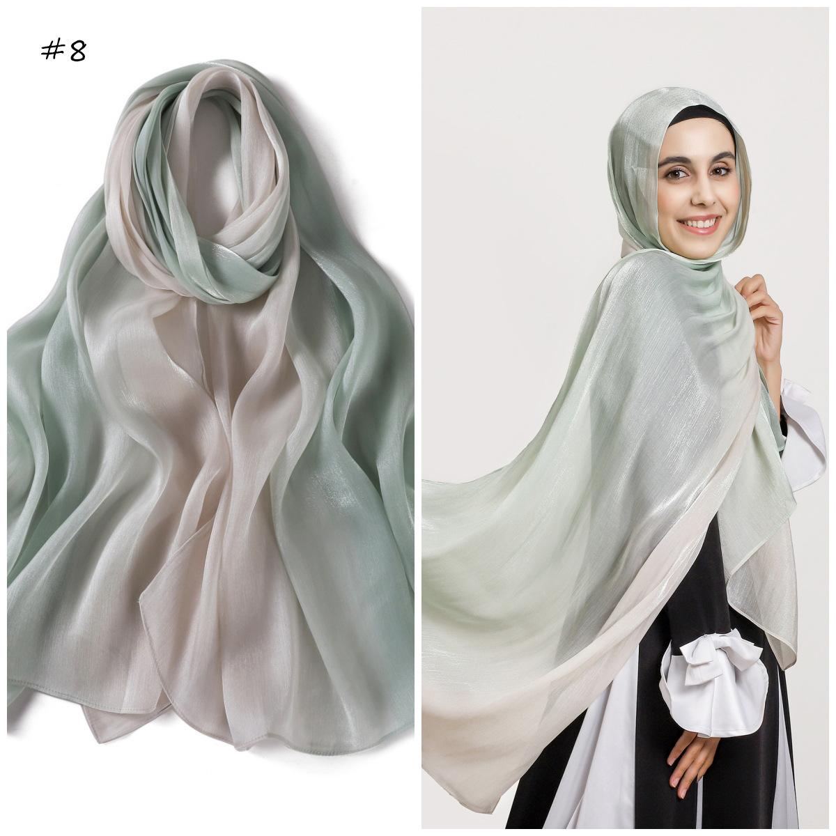 

High Quality Freehand Sketching Gradient Color Wrinkle Muslim Women Hijab Scarf Ramadan Shawl Headband Turban Hijabs Wraps 180x70cm