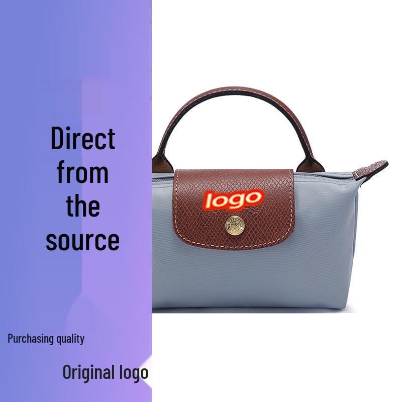 Dragon Inlaid Nylon Dumpling Shoulder Bag with Mobile Pocket