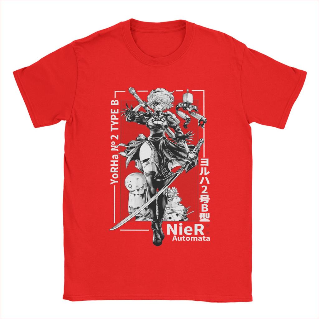 Nier Automatas Men's T Shirt  Creative Tees Short Sleeve Crew Neck T-Shirts Pure Cotton Printed Tops