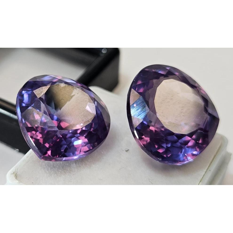 Natural Color Change Alexandrite Pear Cut 40+ Ct Pair Fabulous Loose Gemstone