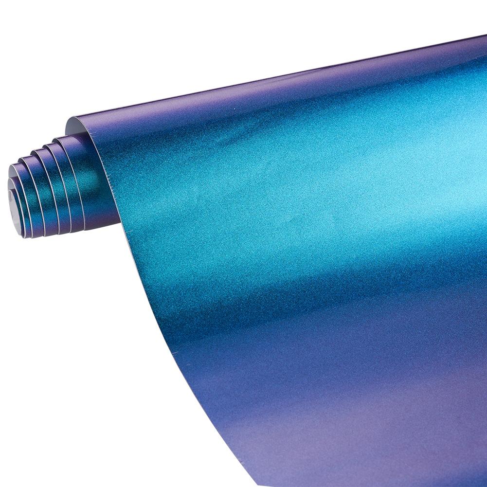 14Mx1.52M Glossy Sparking Diamond Glitter Purple Green Chameleon Vinyl Wrap Car Whole Body Decals Color Changing Film Sticker