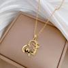ZAKOL Exquisite Chinese Panda Design Heart Pendant Necklace for Women Girls Buling CZ Female Anniversary Zircon Gift