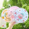 1PCS Cute Folding Fan with Reflective Board Cartoon Portable Fan Small Fan Student Mini Fabric Group Fan Folding Fan