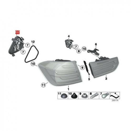 Driver Rear Left Bulb Socket Tail Light 63217313043 For BMW 320I 328I 335I 12-15