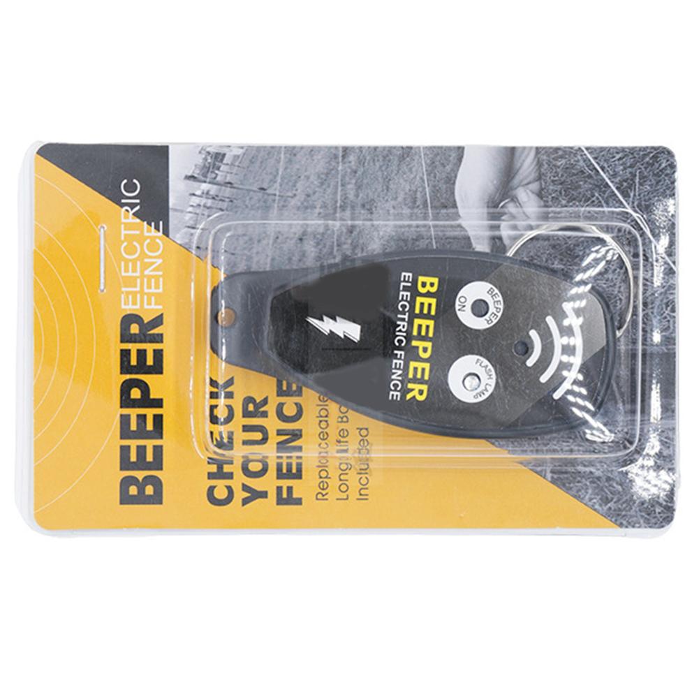 Electric Fence Voltage Detector with Red Light On Off Button and Buzzer Compact Design for Barbed Wire and Rebar Fences
