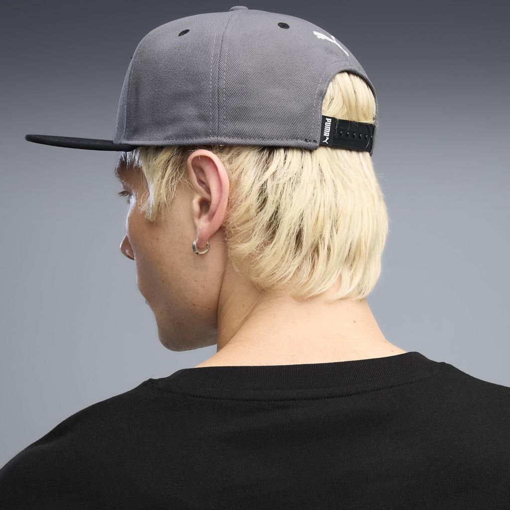 PUMA Baseball Cap ESS No.1 Logo Flat Brim Cap 026838 Men's Moody Grey/Puma Black (04), Flat Visor Sports Hat