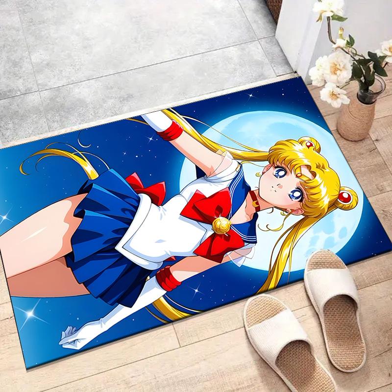 Sailor Moon Printed Area Rug Carpet for Bedroom Living Room Home Decor Rugs Mat Non Slip Mat Rug for Bedside