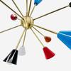 Candelabru Sputnik din alamă cu 12 brațe - Lumină în stil italian Stilnovo de la mijlocul secolului - Lampă nordică Candelabru de tavan - Iluminat suspendat