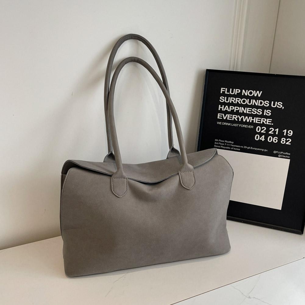 

Shoulder Bag for Women Men with Inner Pocket Underarm Bag Suede Solid Color Tote Bag Trendy Satchel Bag Work Travel Bag сірий