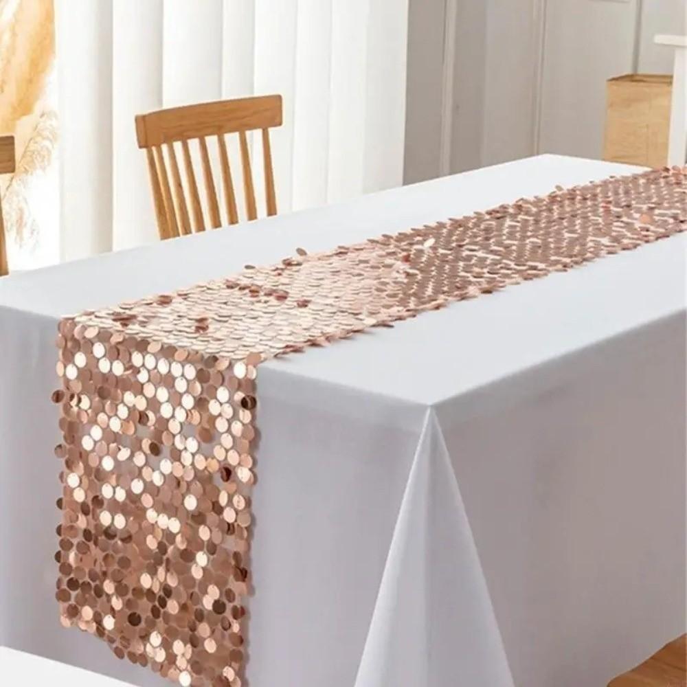 Luxurious Sequins Table Runner Fish Scale Wedding Table Decoration  Kitchen Dining Table