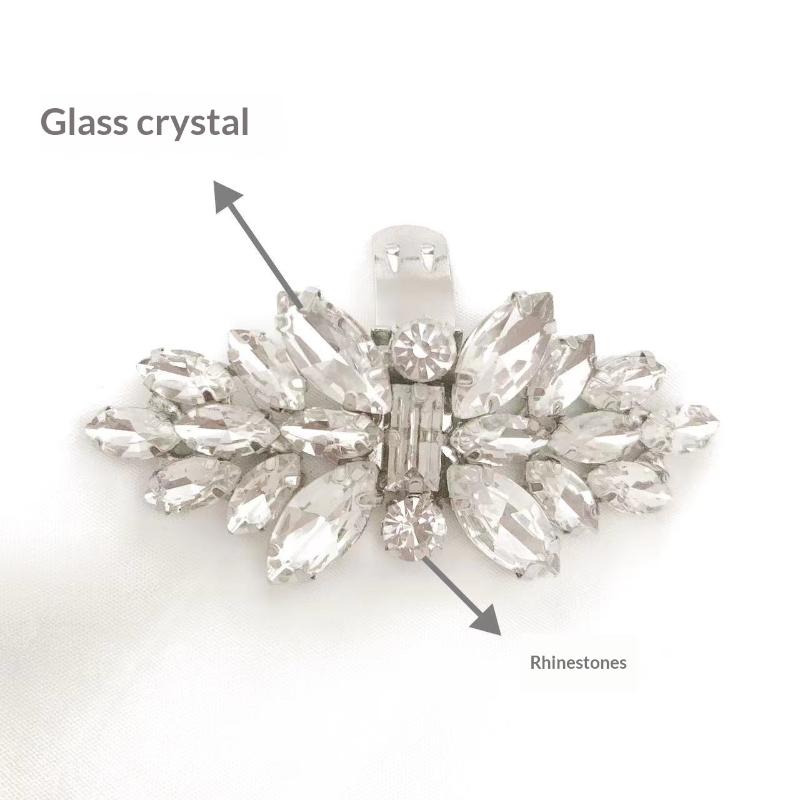 1 Pcs Fashion Shiny Crystal Shoes Decorations Clip Women Shoe Buckle Accessories High-Heeled Square Rhinestones Removable Shoes D
