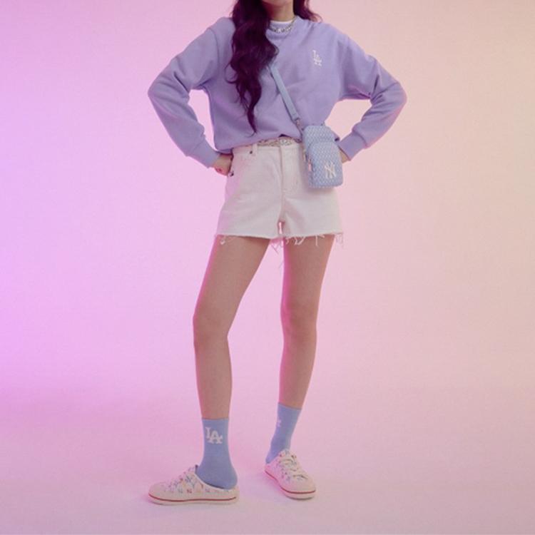 New MLB Los Angeles Dodgers Sweatshirt Unisex Light Purple 31MT04111-07V