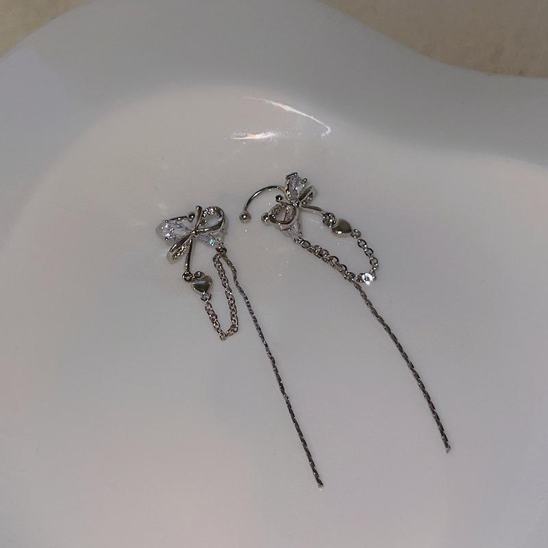 Luxury Bow Tassel No-Piercing Ear Cuff: Chic & Sweet High-End Ear Clip