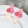 Creative Fantasy Flower Water Bottle Acrylic Earrings for Women Sweet Fashion Laser Vase Long Dangle Earring Retro Jewelry Gifts