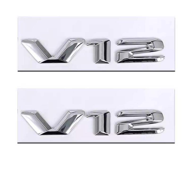 V12 Logo Auto Blatník Boční Znak Zadní Kufr Znak Samolepka pro Mercedes Benz S Třída S400 S300 S600 W210 W212 W204 W205 W207 W168