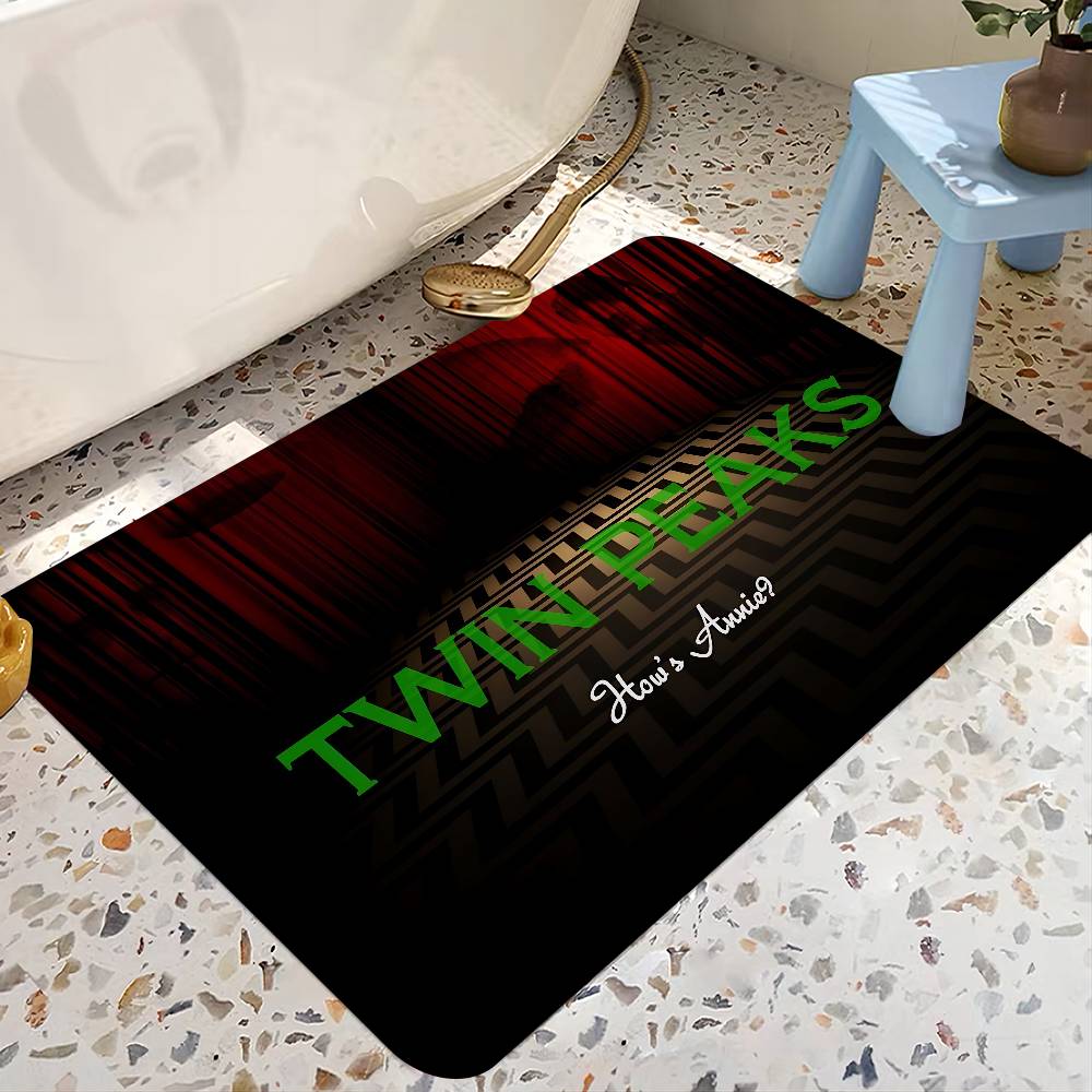 Thriller T-Twin TV P-Picos Alfombrilla de Baño Retro Múltiple Elección Alfombra de Sala de Estar Cocina Alfombrillas Antideslizantes para Mesita de Noche