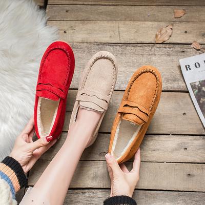 Women Winter Flats Shoes Ladies Casual Moccasin Warm Plush Female Fashion Non Slip Flock Loafers New Female Footwear 2024 New