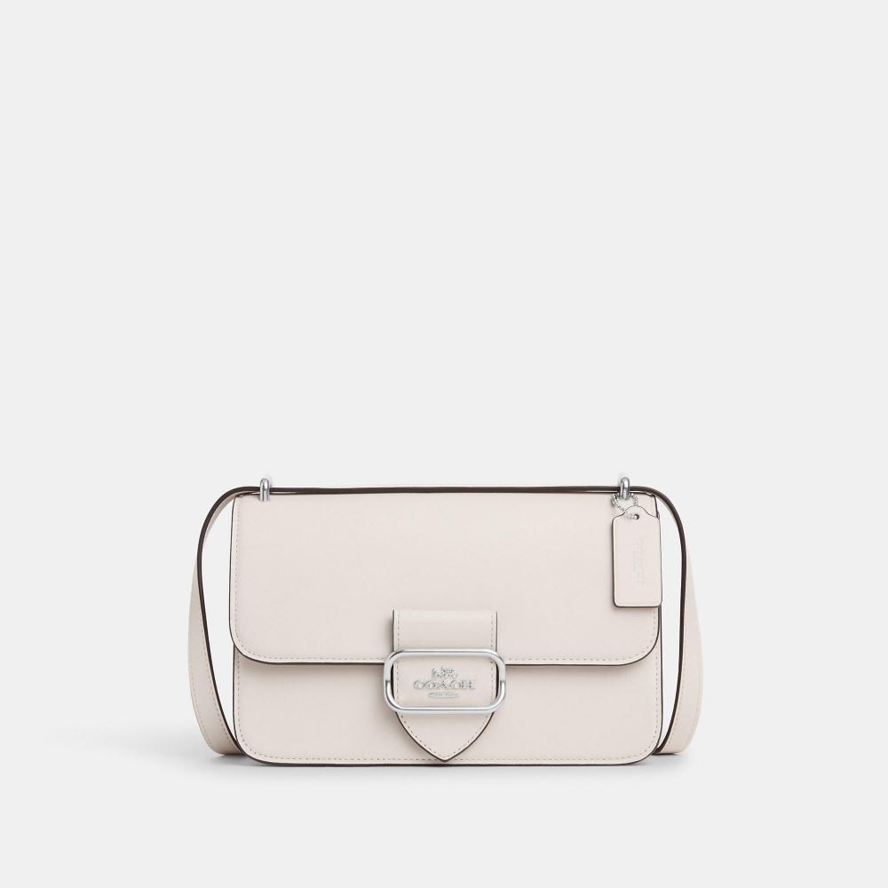 

Серебристый мел через плечо Coach Large Morgan Square Crossbody