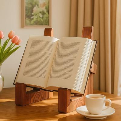Vintage Wooden Cookbook Holder Decorative Practical Recipe Stand Handmade Multifunctional Display Stand Desk Display