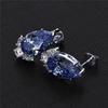 Gorgeous Teardrop CZ Stud Earrings Bridal Wedding Engagement Accessories Pink/Blue Elegant Women Earrings Fashion Jewelry