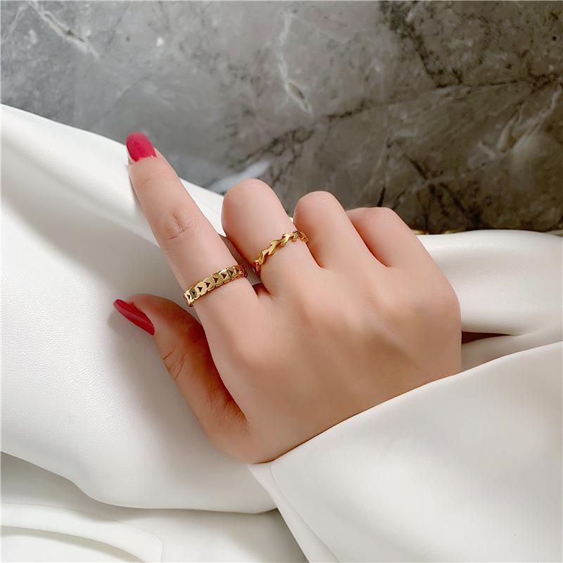 Fresh Wheat Ear Stackable Titanium Steel Ring for Women - Japanese Korean Inspired Fashion