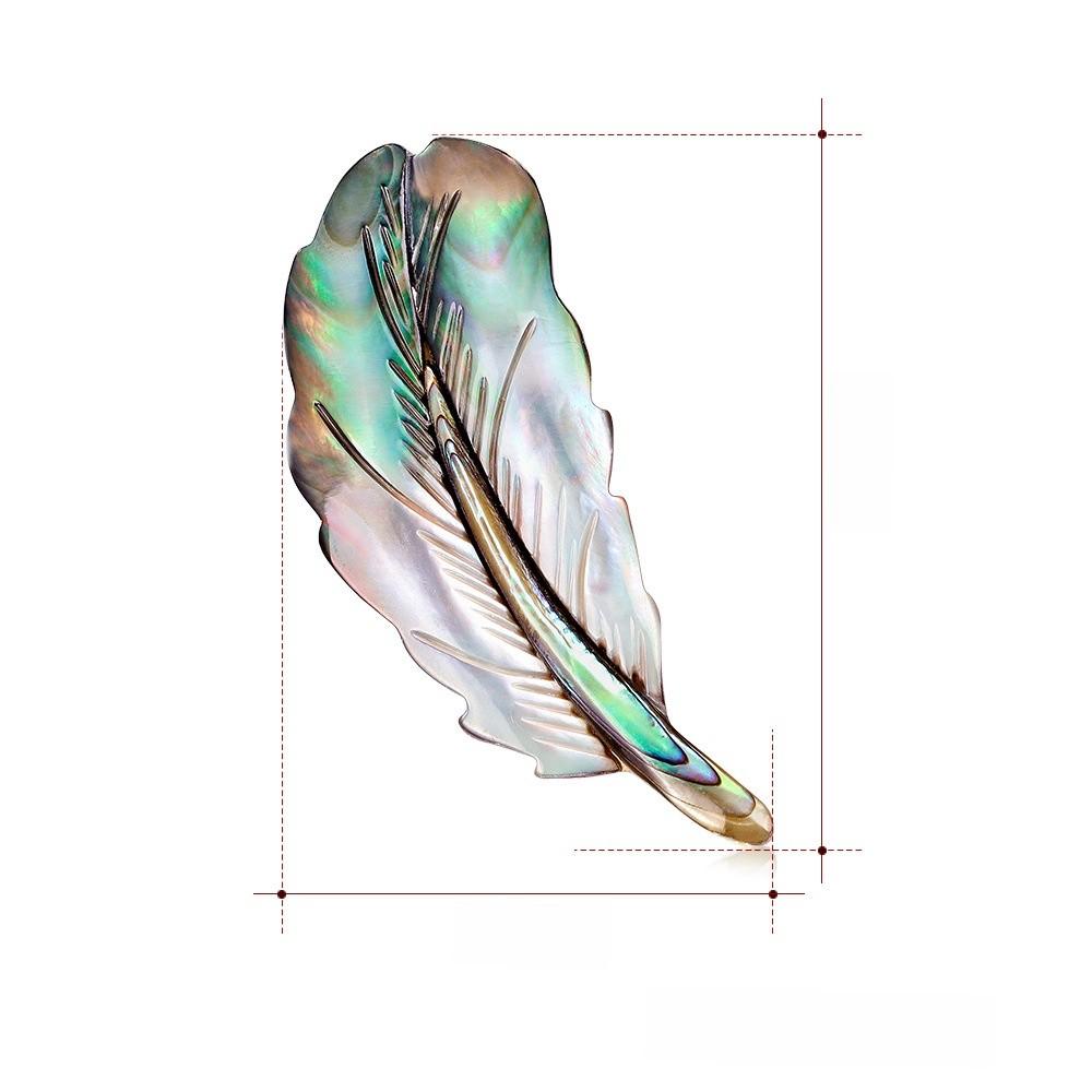 Shell Abalone Brooch For Women Handmade Geometric Style Jewelry Gift