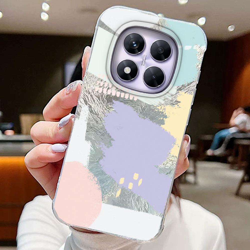 Colorful Gradient Purple Butterfly Leopard Print For Xiaomi Redmi Note 14 Pro 5G Phone Cases Cover Soft Silicone Bumper Hard PC Back Cover