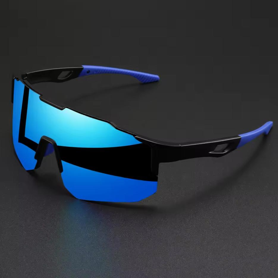 Übergroße Bunte Sportsonnenbrille - Wraparound-Design, UV400 Unisex Komfortpassform für Radfahren, Wandern & Outdoor