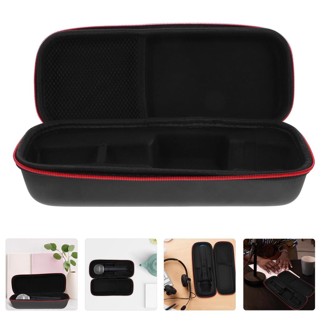DECHOUS Microphone Storage Bag, Wireless Microphone Hard Case Suitcase Carry Bag, Foam Microphone Case, Handheld Microphone Carrying Bag, Studio Hard