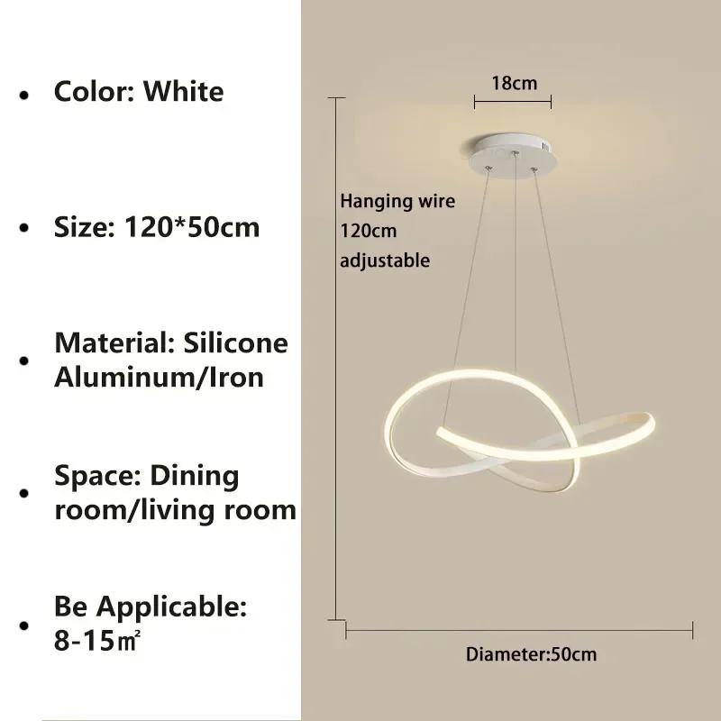 

Современный светодиодный подвесной светильник для гостиной, столовой, спальни, ресторана, роскошная люстра, украшение для дома, подвесной светильник, светильник Lustre Cold White(no RC)