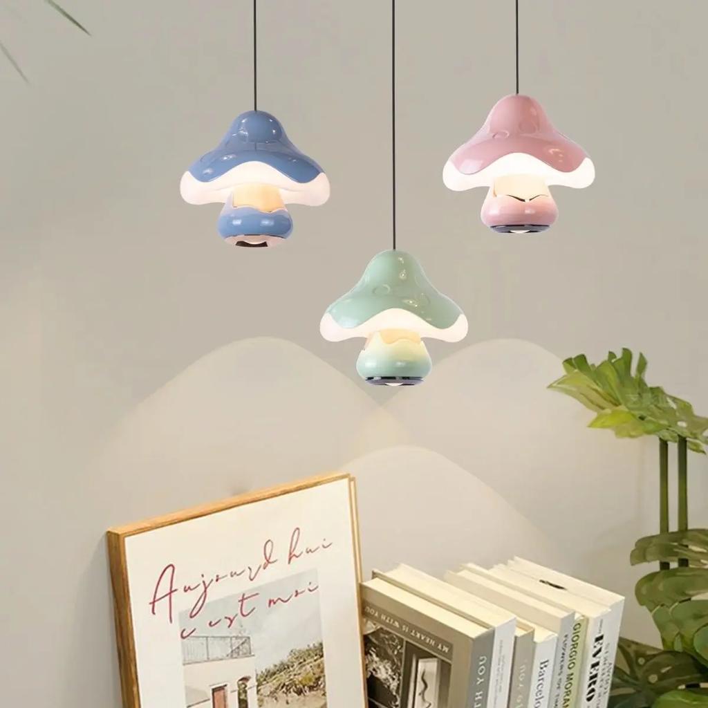 Cream wind children's room small chandelier touch atmosphere Bedroom bedside table simple fashion hanging wire lamps.