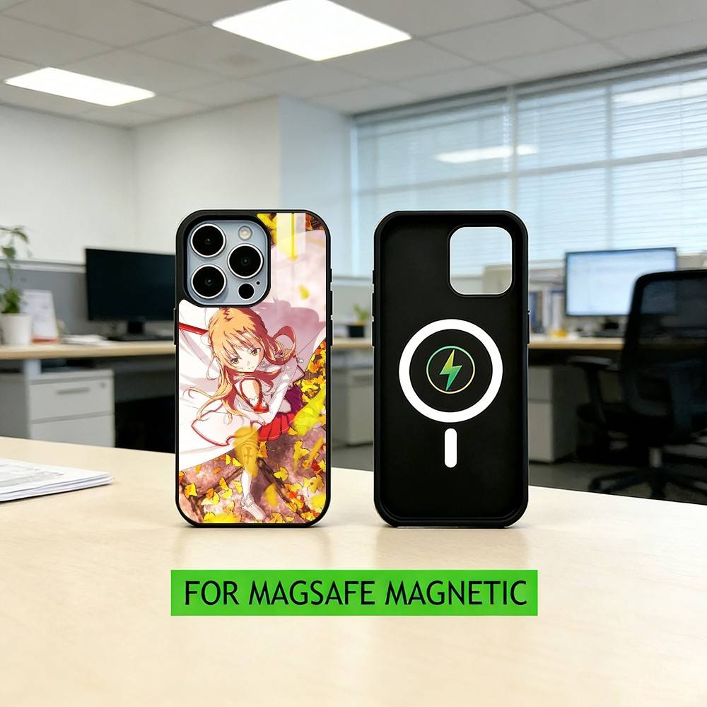 Asuna Yuuki Anime Phone Case For iPhone17,16,15,14,13,12,11 Plus,Pro Magnetic For Magsafe Wireless Charging iPhone12mini
