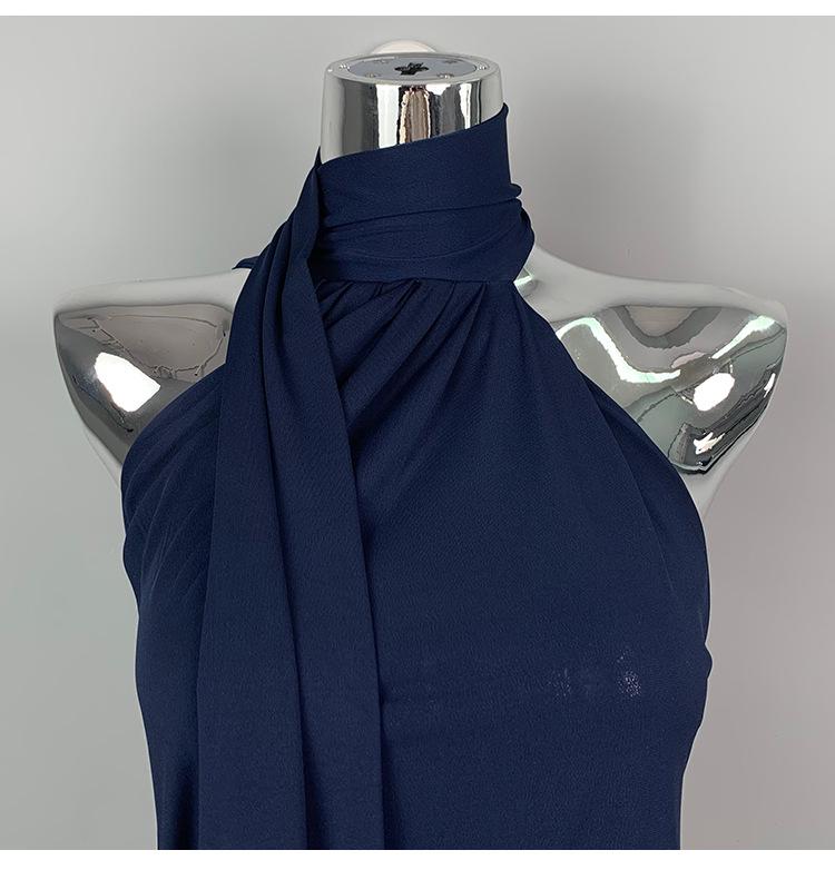 Dongdaemun Slim Fit Halter Top – Dámský univerzální top se stuhou zvýrazňující klíční kost a postavu