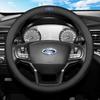 Car Steering Wheel Cover Sport Leather Breathable For Ford Ranger Fiesta Escape Ecosport Focus Mk1 Mk2 Mk3 F-150 Mustang Mondeo