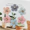 50PCS Multi-purpose Flower Patch Fabric With Rhinestone Flower Applique DIY   Hair Clips Decor