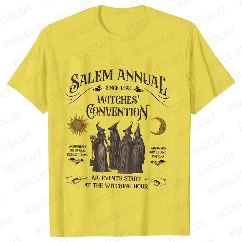 Salem Witch TShirts for Women Vintage Funny Halloween T Shirts Short Sleeve Loose Trendy Spooky Season Graphic Tees Retro Tops