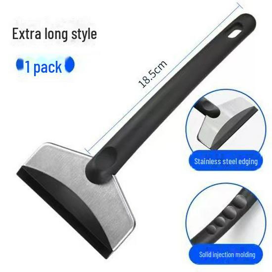 Schneeschaufel aus Edelstahl: Abtauen und Eis entfernen, Winter Auto Schneeschaufel, Multifunktion 2-in-1.