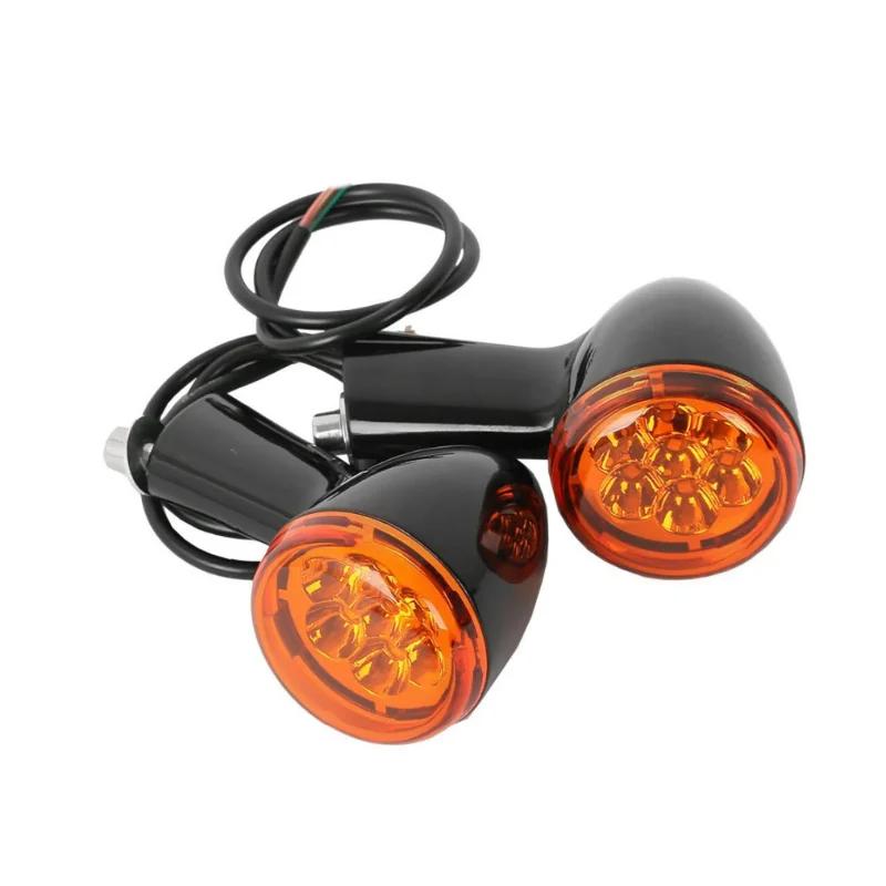 

Светодиодные указатели поворота для мотоцикла, желтые светодиодные указатели поворота, мини-мигалка, лампа указателя поворота для Harley Sportster XL883 XL1200 1992-up