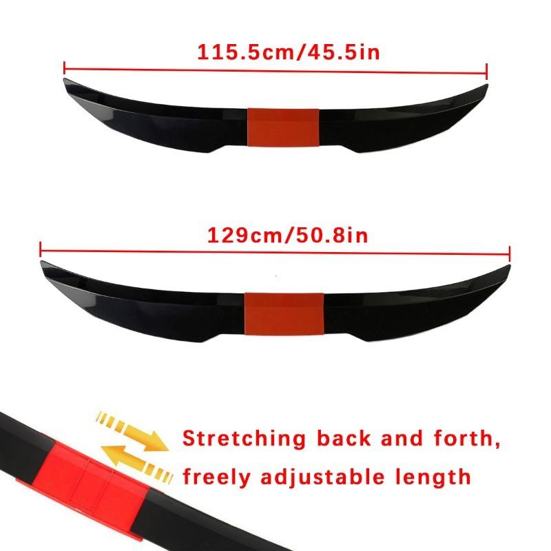 New Style Universal 3pcs Sedan Rear Trunk Tail Rear Wing Spoiler 117-127cm Adjustable DIY Refit Boot Wings Spoiler Car Accessory