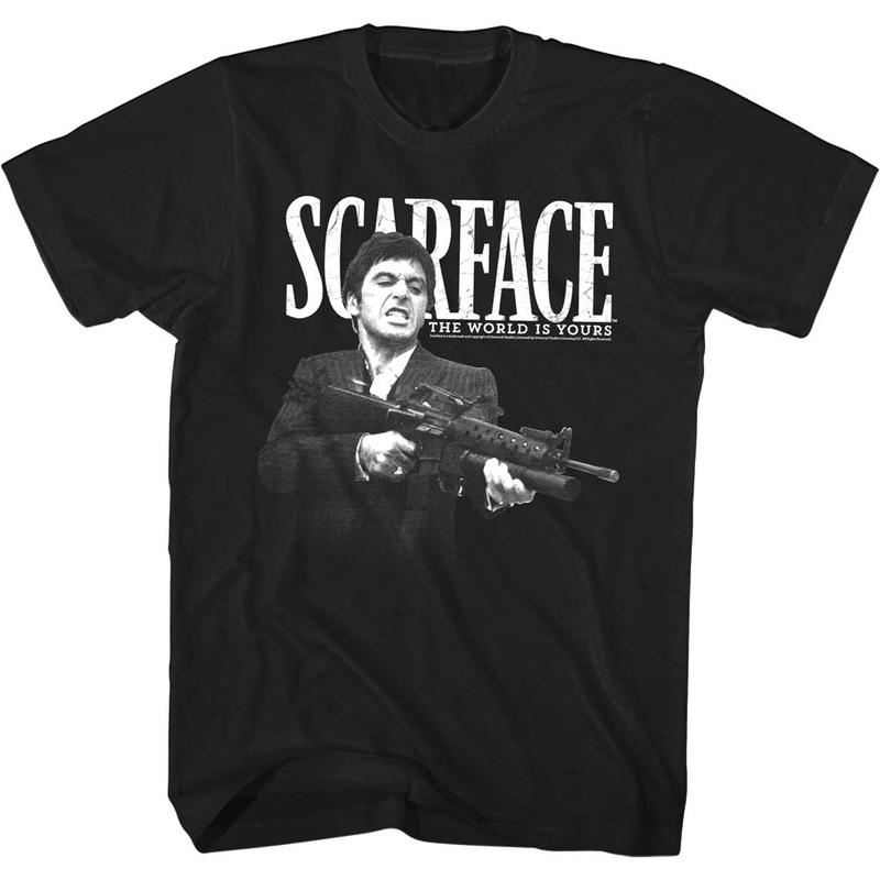 Scarface Tony Montana World is Yours Unisex T-Shirt Big Gun Pacino Gangster Movie Graphic Tee M