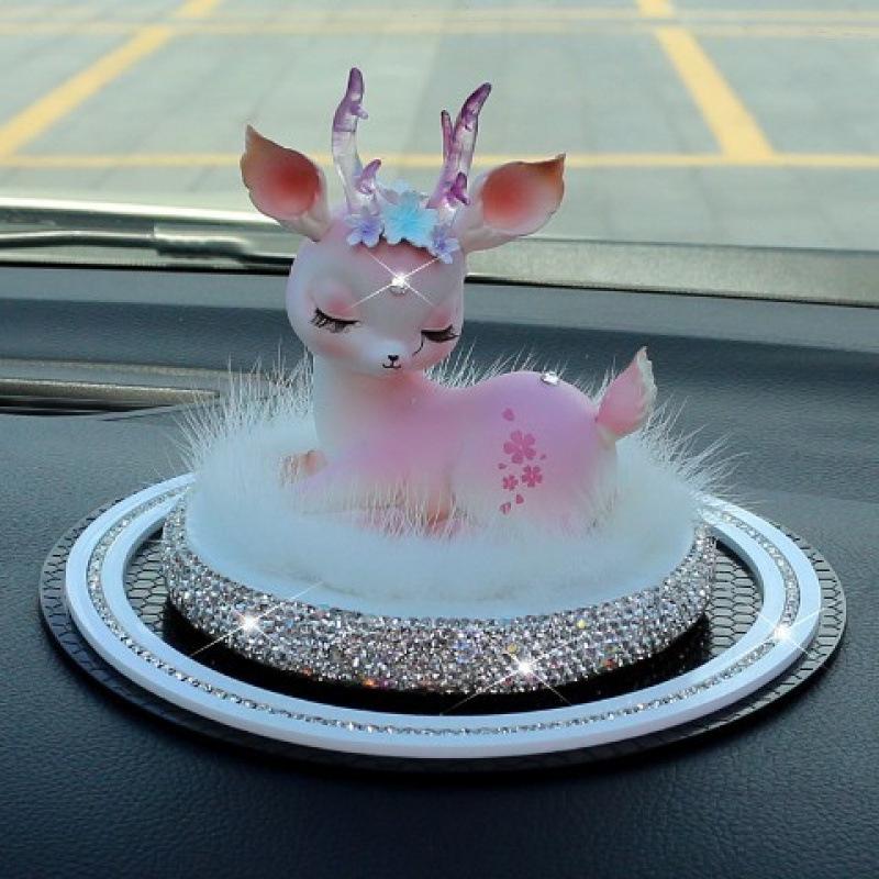 קישוטי רכב איילים עם יהלומים לקונסולה המרכזית של נשים