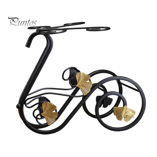 Wine Glass Holder Rack Iron with Holder, Retro Swan Bicycle Dust-proof Stand, Tabletop Red Hanger for Home Bar Sturdy Bottle B чёрный