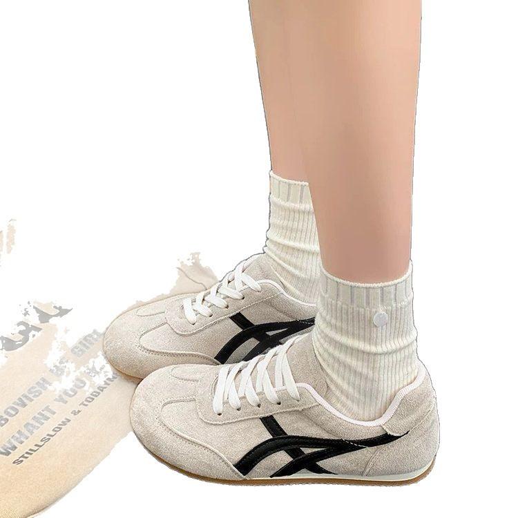 Spring board shoes retro flat casual shoes women's new lace-up versatile white shoes sneakers