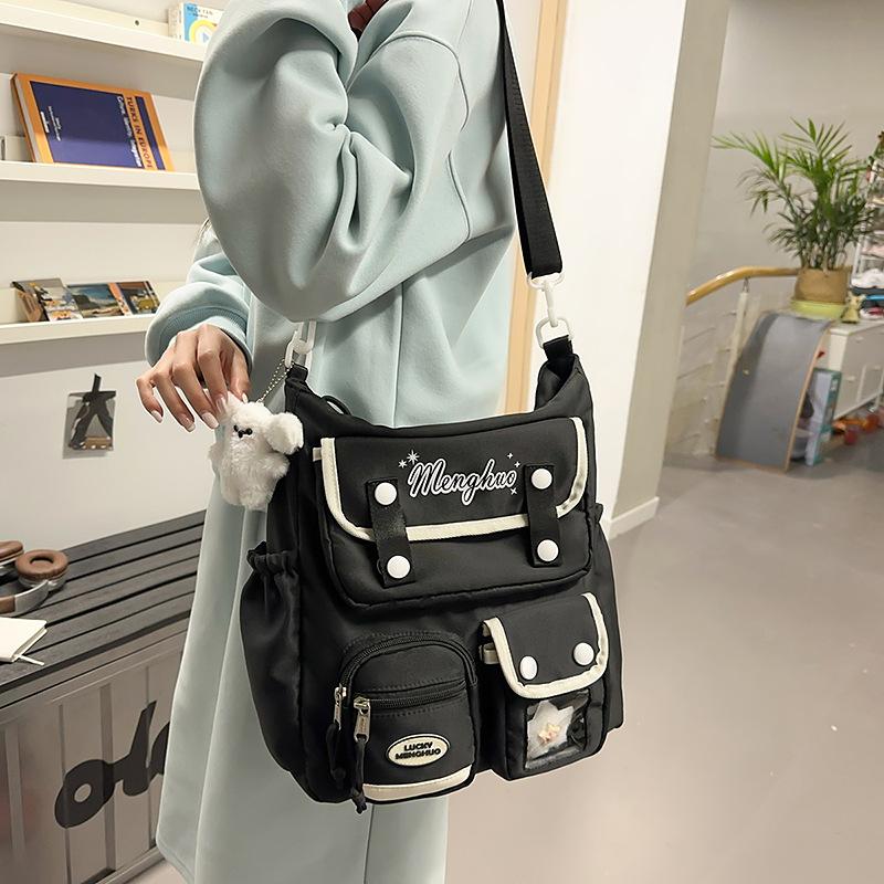 College style ins simple learning tutoring bag spring and summer new large-capacity shoulder messenger bag
