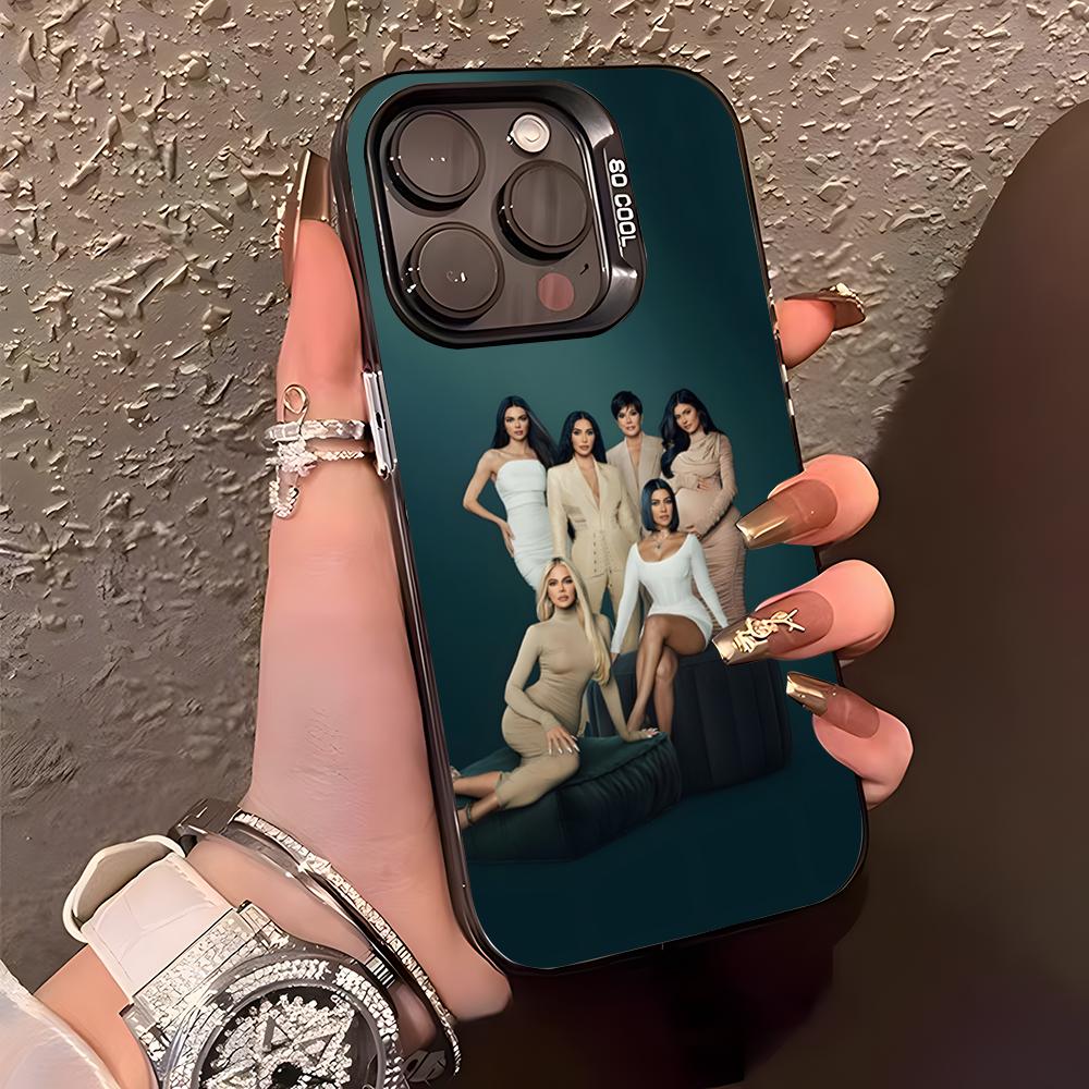 

Stars K-Kim Kardashian Family Phone Case For IPhone17 Air 16 15 14 Plus 13 12 11 Pro XS Max Silver Black Bumper Case iPhone 13 Pro