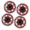 4Pcs Wheels Rim Cover 13 Inch Black Red Stylish Durable Protective Hubcap Wheel Covers For Most