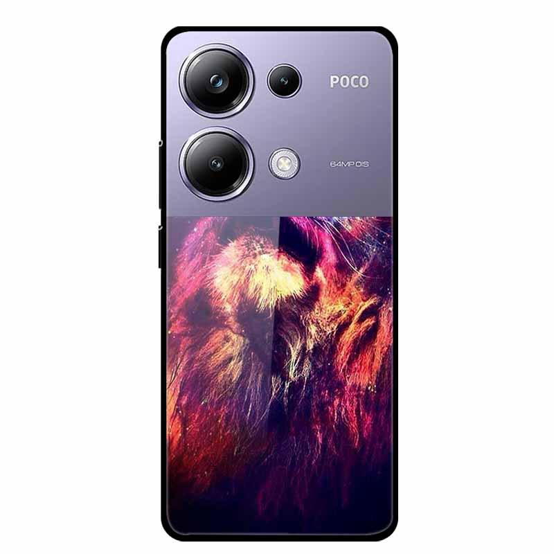 Colorful Aesthetic Tempered Glass Phone Case for Redmi 12 5G & POCO M6 PRO